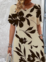 Women's Short Sleeve Summer As Picture Floral Printing V Neck Daily Going Out Casual Maxi H-Line T-Shirt Dress Dress