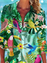 Women's Parrot Print Spring and Summer Fashionable Long Sleeve Shirt