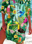 Women's Parrot Print Spring and Summer Fashionable Long Sleeve Shirt