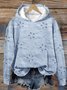 Vintage Lace Print Long Sleeve Casual Basic Hoodie