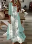 Women's Floral Spring Print Two Piece Dress Set