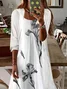 Women's Floral Spring Print Two Piece Dress Set