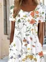 Crew Neck Regular Fit Vacation Dress With No