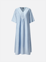 Vintage Plain Loose Dress With No
