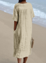 Vintage Plain Loose Dress With No