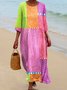 Casual Cotton Regular Fit Crew Neck Dress With No Belt