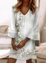 Casual Cotton Regular Fit V Neck Dress With No Belt