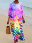 Cotton Casual Regular Fit Crew Neck Dress With No Belt