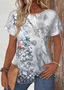 Casual Jersey Loose Multicolor Block T-Shirt