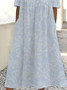 Women's Short Sleeve Summer Blue Floral Printing Crew Neck Daily Going Out Casual Maxi H-Line Shift Dress Dress