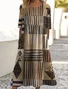 Geometric Casual Dress With No