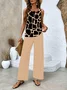 Women's Geometric Print Stylish Vest and Trousers Two Piece Suit