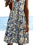 Women Casual Floral Summer Micro-Elasticity Daily Midi A-Line Regular No Dresses