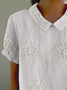 Women's Floral Print Spring Lapel Short Sleeve Shirt