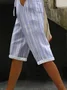Women's  H-Line Straight Pants Daily Going Out Pants Blue Casual Printing Striped Summer Pants