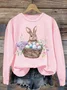 Women's Easter Bunny Print Casual Sweatshirt