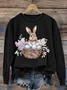 Women's Easter Bunny Print Casual Sweatshirt