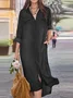 Casual Loose Shirt Collar Maxi Dress