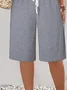 Women's Spring and Summer Striped Printed Casual Straight Tie Cropped Pants