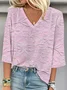 Casual 3D Printing V Neck Loose Blouse