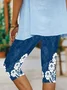Women's Faux Denim Floral Print Spring Casual Leggings