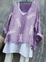 Vintage Dragonfly Cotton V Neck T-Shirt