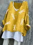 Vintage Dragonfly Cotton V Neck T-Shirt
