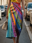 Women's Sleeveless Summer As Picture Hippie Printing Crew Neck Daily Going Out Vintage Maxi H-Line Shift Dress Dress