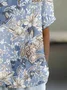 Shawl Collar Loose Casual Paisley T-Shirt