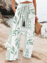 Women's  H-Line Baggy Pants Daily Going Out Pants Green Casual Printing Floral Spring/Fall Pants