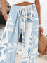 Women's  H-Line Baggy Pants Daily Going Out Pants Green Casual Printing Floral Spring/Fall Pants