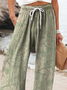 Women's  H-Line Baggy Pants Daily Going Out Pants Green Casual Printing Floral Spring/Fall Pants