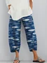 Casual Regular Fit Animal Linen Pants