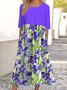 Cotton Floral Casual Dress With No