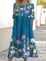 Crew Neck Regular Fit Casual Dress With No