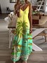 Coconut Tree Casual V Neck Regular Fit Dress With No Belt
