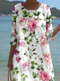 Women's Floral Print Spring Crew Neck Dress