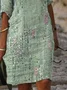 Women's Striped Spring Print V-Neck Dress