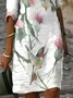 Women's Floral Spring Print V Neck Dress