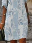 Women's Floral Spring Print V Neck Dress