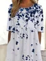 Women's Short Sleeve Summer White Floral Printing Crew Neck Daily Going Out Casual Maxi H-Line Shift Dress Dress