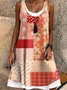 Regular Fit Crew Neck Casual Cotton Dress With No