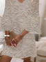 Women's Half Sleeve Summer Apricot Floral Printing V Neck Daily Going Out Casual Midi H-Line Classic Dress