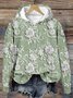 Women Vintage Spring/Fall Printing Polyester Hoodie Micro-Elasticity Loose Regular H-Line Hoodies