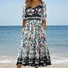 Cotton Floral Boho Crew Neck Dress With No
