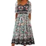 Cotton Floral Boho Crew Neck Dress With No