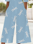 Women's H-Line V Neck Daily Going Out Casual Printing Dragonfly Summer Ankle Pants Jumpsuit Romper