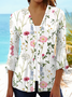 Women's Floral Print Casual Half Sleeve Cardigan