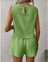 Women's Plain Daily Going Out Two-Piece Set Apricot Casual Summer Top With Pants Matching Set