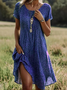 Women's Polka Dot Spring Print Round Neck Short Sleeve Dress